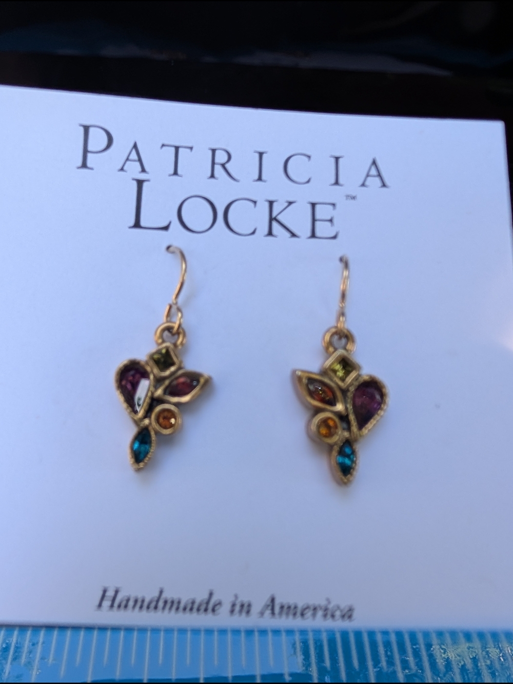 Patricia Locke, Calla Lily earrings EF0589, 2002 Multicolor Gem Drop Earrings - Picture 2 of 6